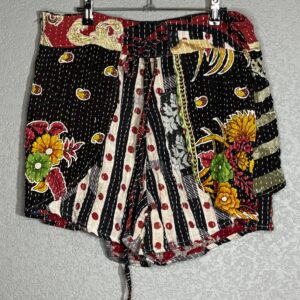 Indian Kantha Tie Front Shorts-Medium